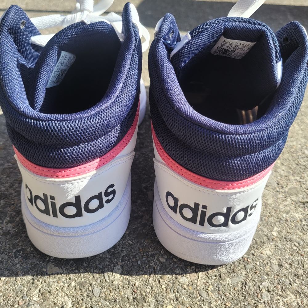 Adidas Women's White and Navy Sneakers - Purchased as 9 fits more like 10 - Picture 3 of 5